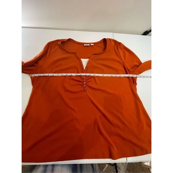 Cato women’s top size 22-24w orange long sleeve - Picture 3 of 6